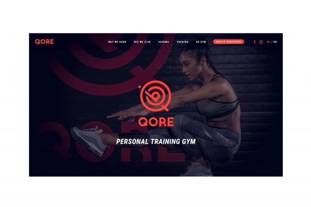 Qore Gym, website gemaakt door Konnu in Leuven